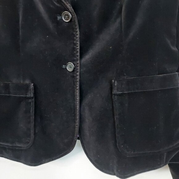 Gap Black Velvet Two Button Blazer Size 14 - Picture 3 of 11